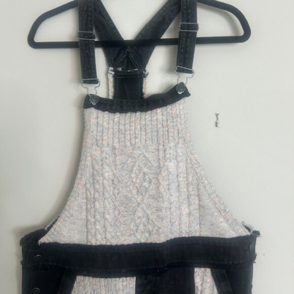 Free People We The Free Brighton Skirtall Overall Knit Denim Dress - Picture 1 of 16